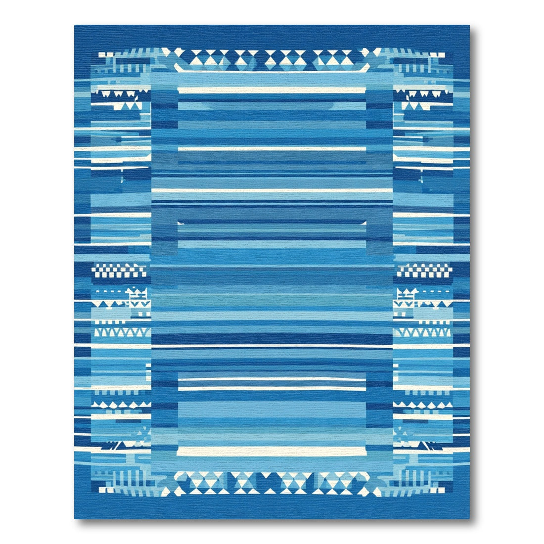 Geometric Stripes And Triangles Rug