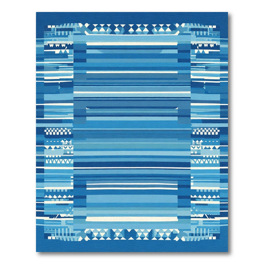 Geometric Stripes And Triangles Rug