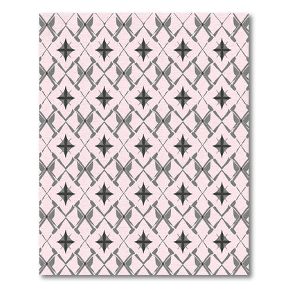 Soft Pink Gray Starburst Lattice Rug