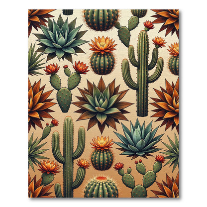 Desert Cactus Bloom Arrangement Rug