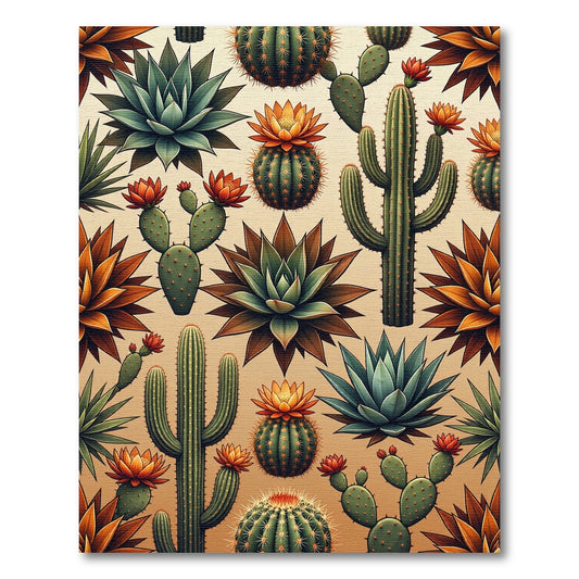 Desert Cactus Bloom Arrangement Rug