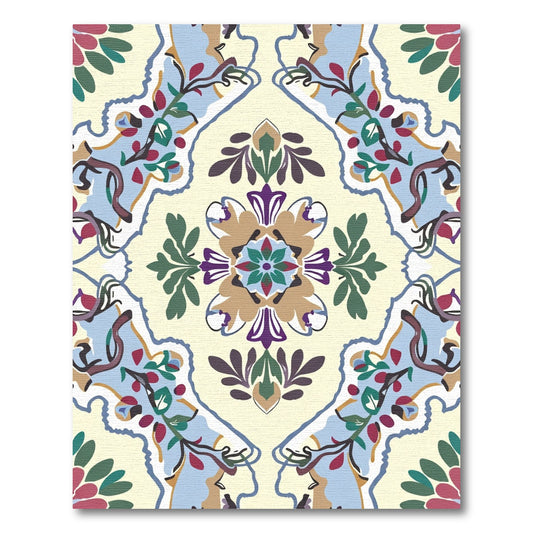 Ornate Floral Blossom Medallion Rug