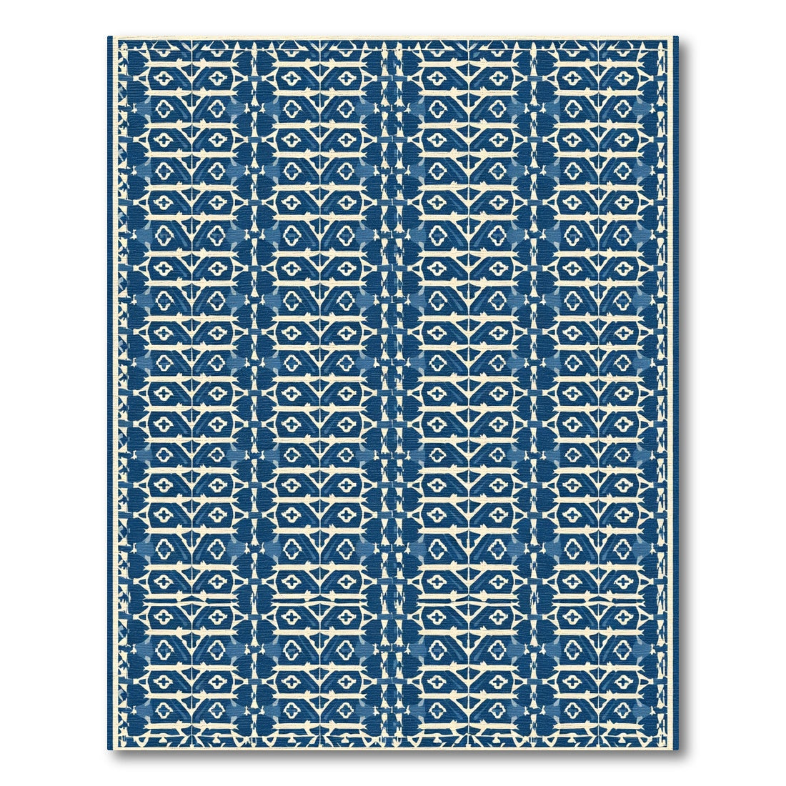 Indigo Diamond Lattice Rug
