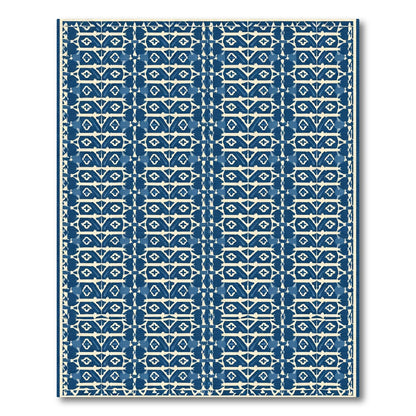 Indigo Diamond Lattice Rug