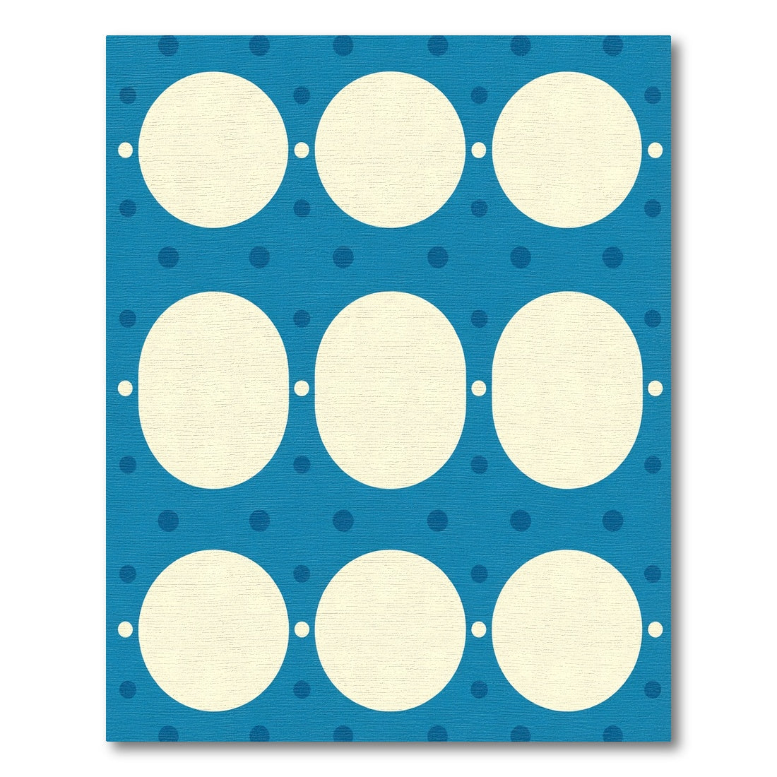 Blue Cream Polka Dot Circles Rug