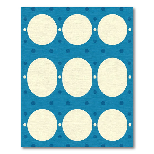 Blue Cream Polka Dot Circles Rug