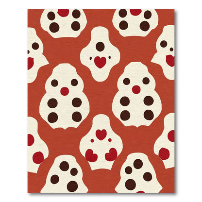 Terracotta Red Heart Blob Rug