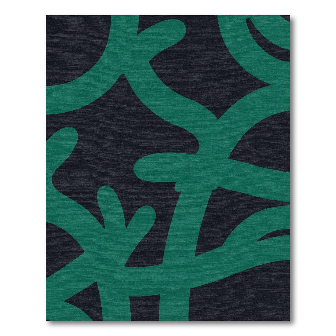 Deep Teal Wavy Intertwined Abstract Rug