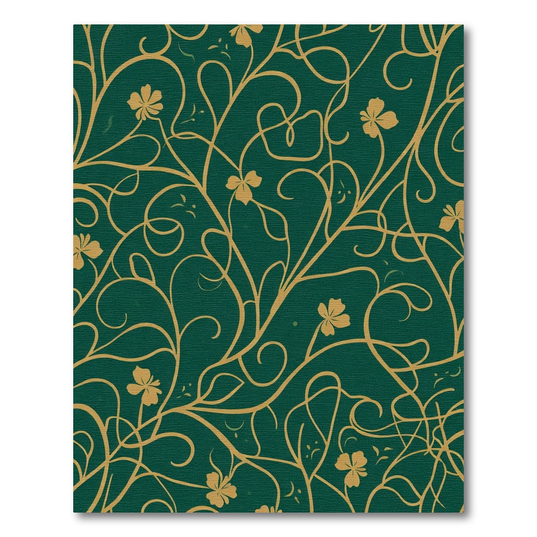 Emerald Gold Leaf Vine Rug