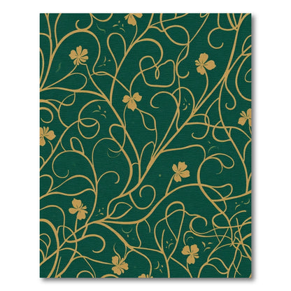 Emerald Gold Leaf Vine Rug