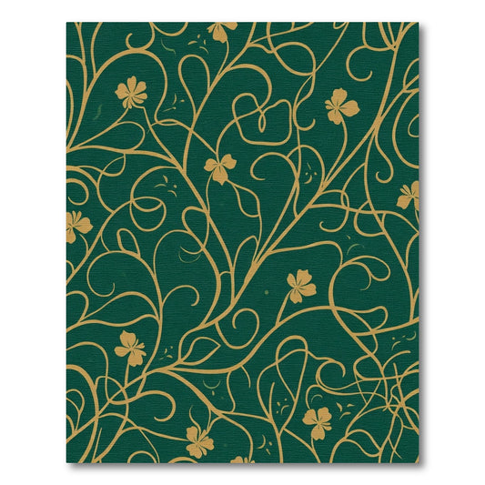 Emerald Gold Leaf Vine Rug