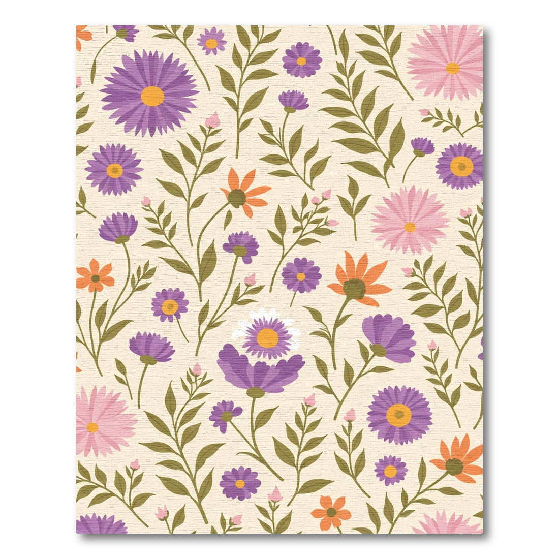 Whimsical Floral Garden Daisy Arrangement Rug