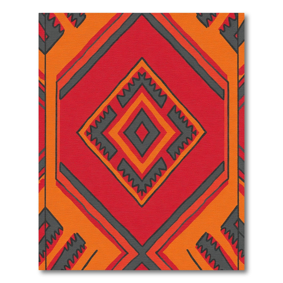 Bold Red Geometric Diamond Statement Rug
