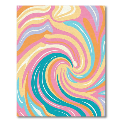 Retro Swirl Pastel Wave Rug