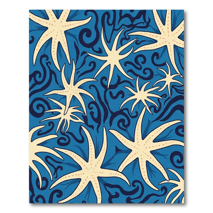 Cream Starfish Underwater Swirls Rug