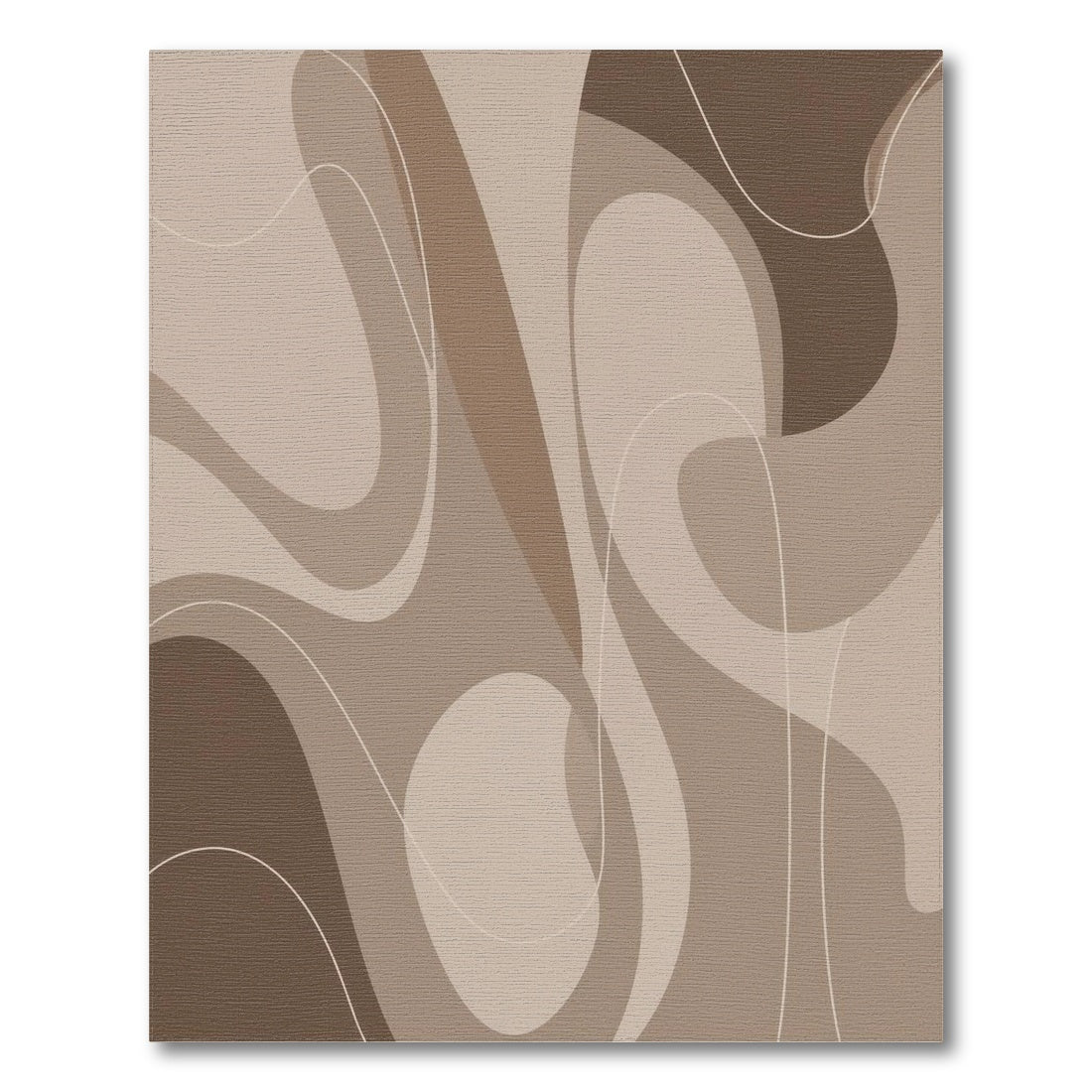 Abstract Brown Flow Area Rug