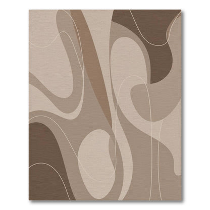 Abstract Brown Flow Area Rug