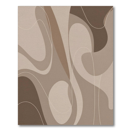 Abstract Brown Flow Area Rug