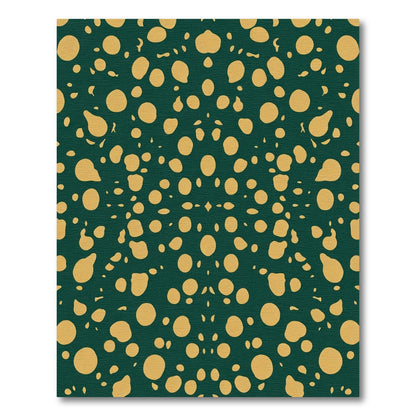Golden Scatter Dot Emerald Rug