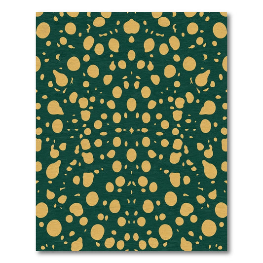 Golden Scatter Dot Emerald Rug