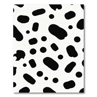 Black White Dalmatian Spots Rug