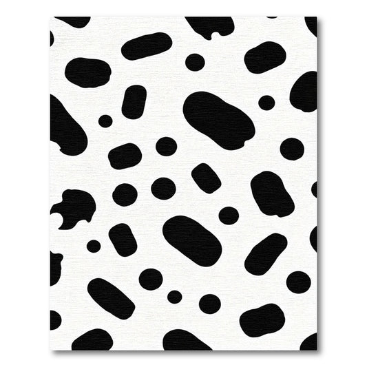 Black White Dalmatian Spots Rug