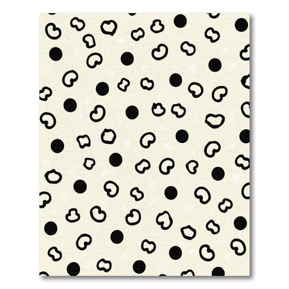 Cream Black Polka Organic Shape Scatter Rug