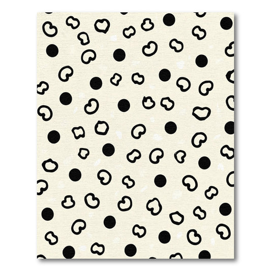 Cream Black Polka Organic Shape Scatter Rug