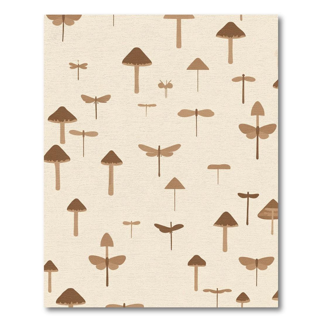 Earthy Mushroom Dragonfly Scatter Rug