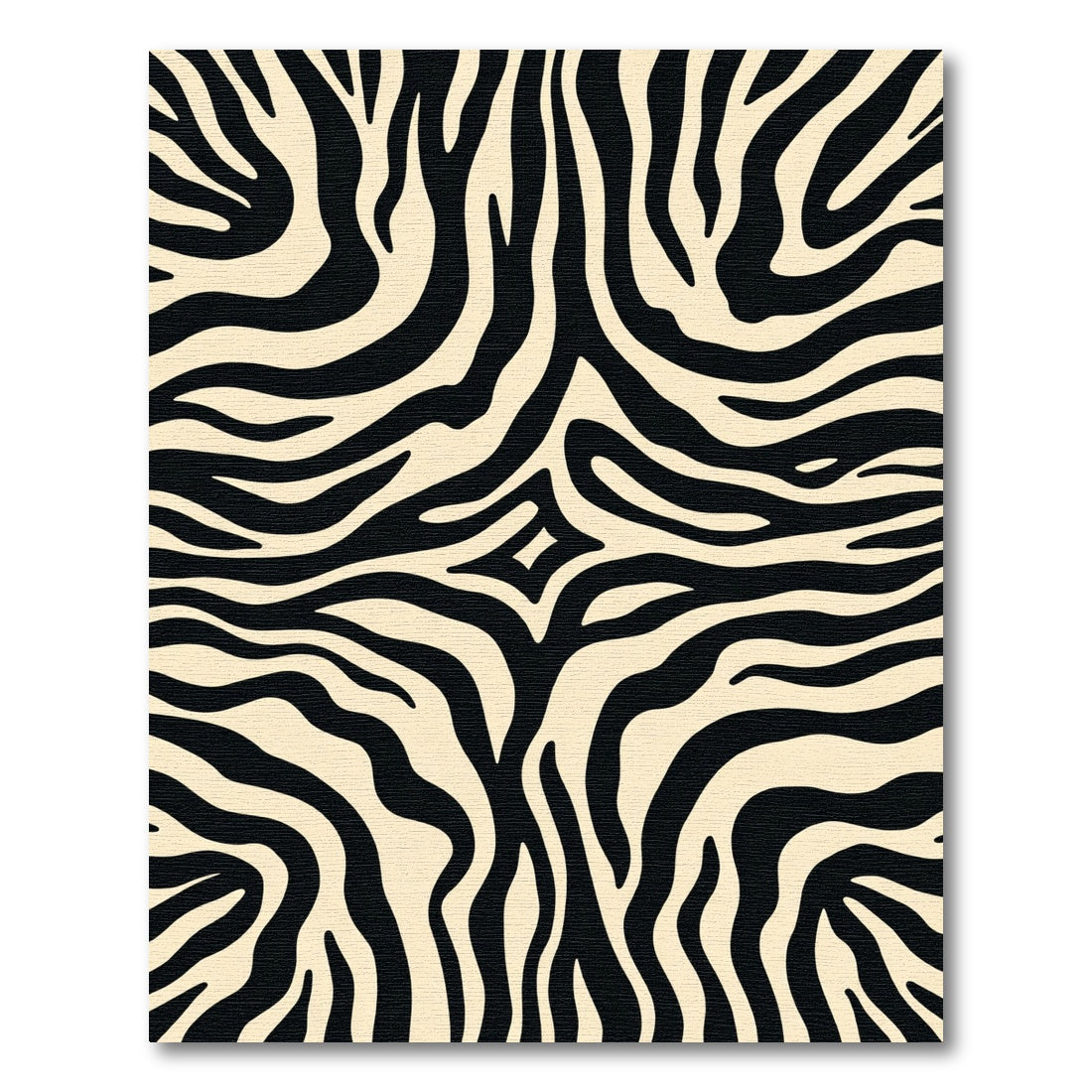 Classic Black Cream Zebra Stripes Rug