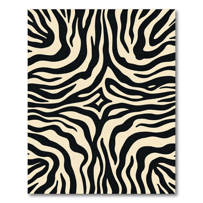 Classic Black Cream Zebra Stripes Rug