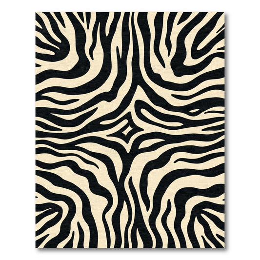 Classic Black Cream Zebra Stripes Rug