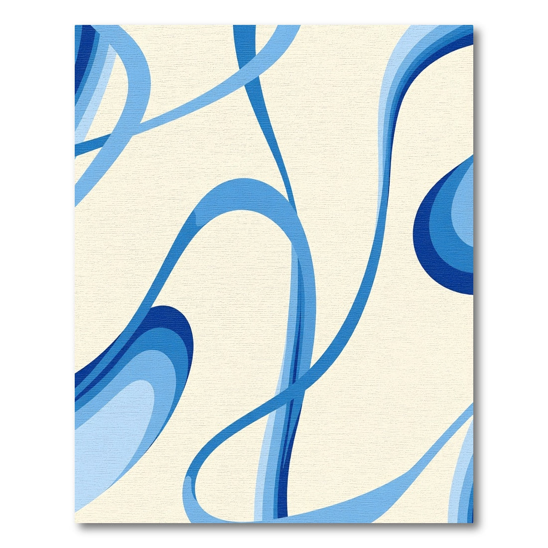 Modern Blue Swirl Ribbon Rug