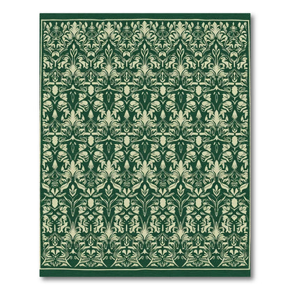 Emerald Vintage Floral Scroll Rug
