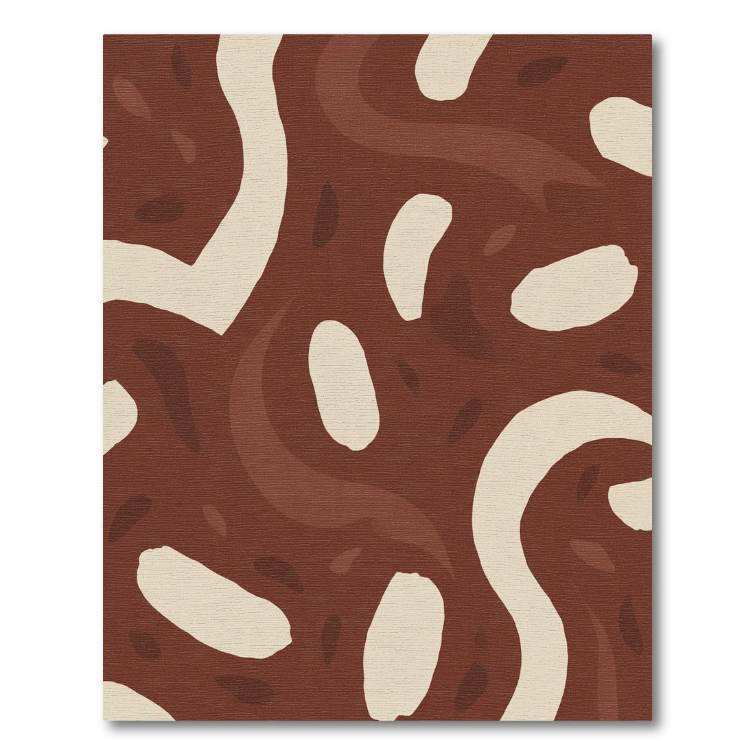 Modern Terracotta Organic Shapes Rug