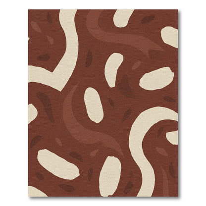Modern Terracotta Organic Shapes Rug