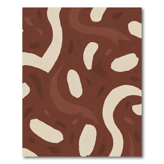 Modern Terracotta Organic Shapes Rug