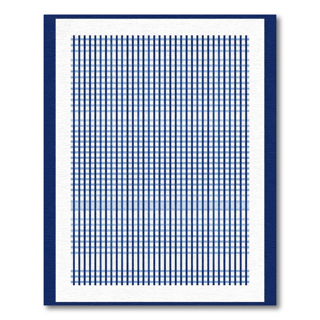 Classic Navy Blue Gingham Weave Rug