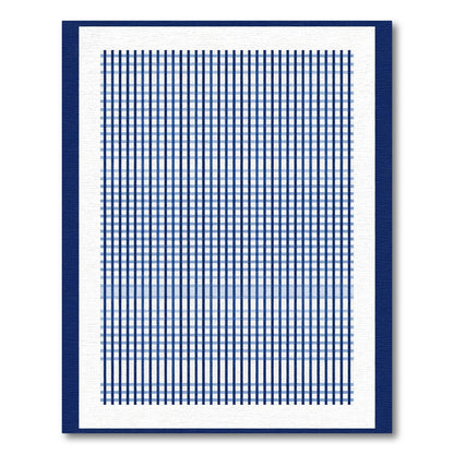 Classic Navy Blue Gingham Weave Rug