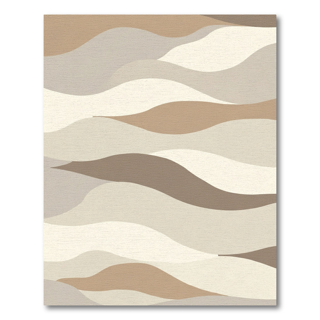 Serene Earth Tone Wavy Landscape Rug