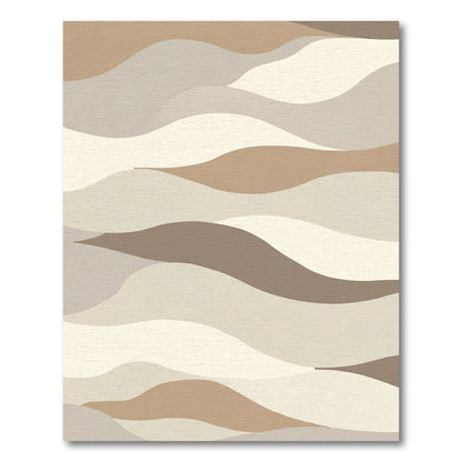 Serene Earth Tone Wavy Landscape Rug