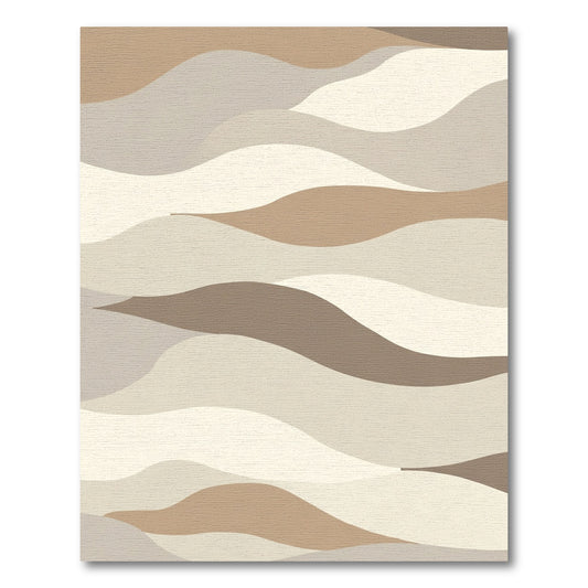 Serene Earth Tone Wavy Landscape Rug