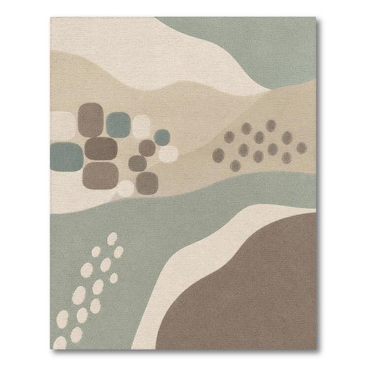 Abstract Beige Wave Abstract Area Rug