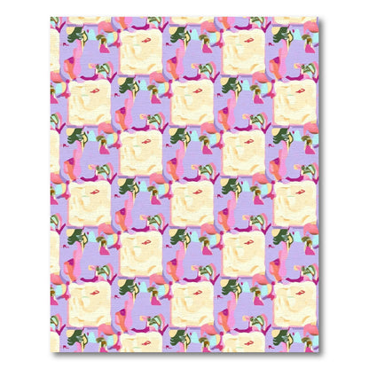 Abstract Pastel Squares Organic Shapes Rug