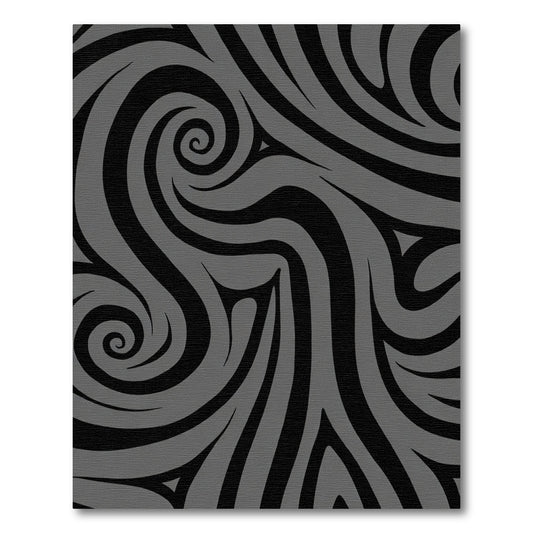 Charcoal Swirl Abstract Composition Rug