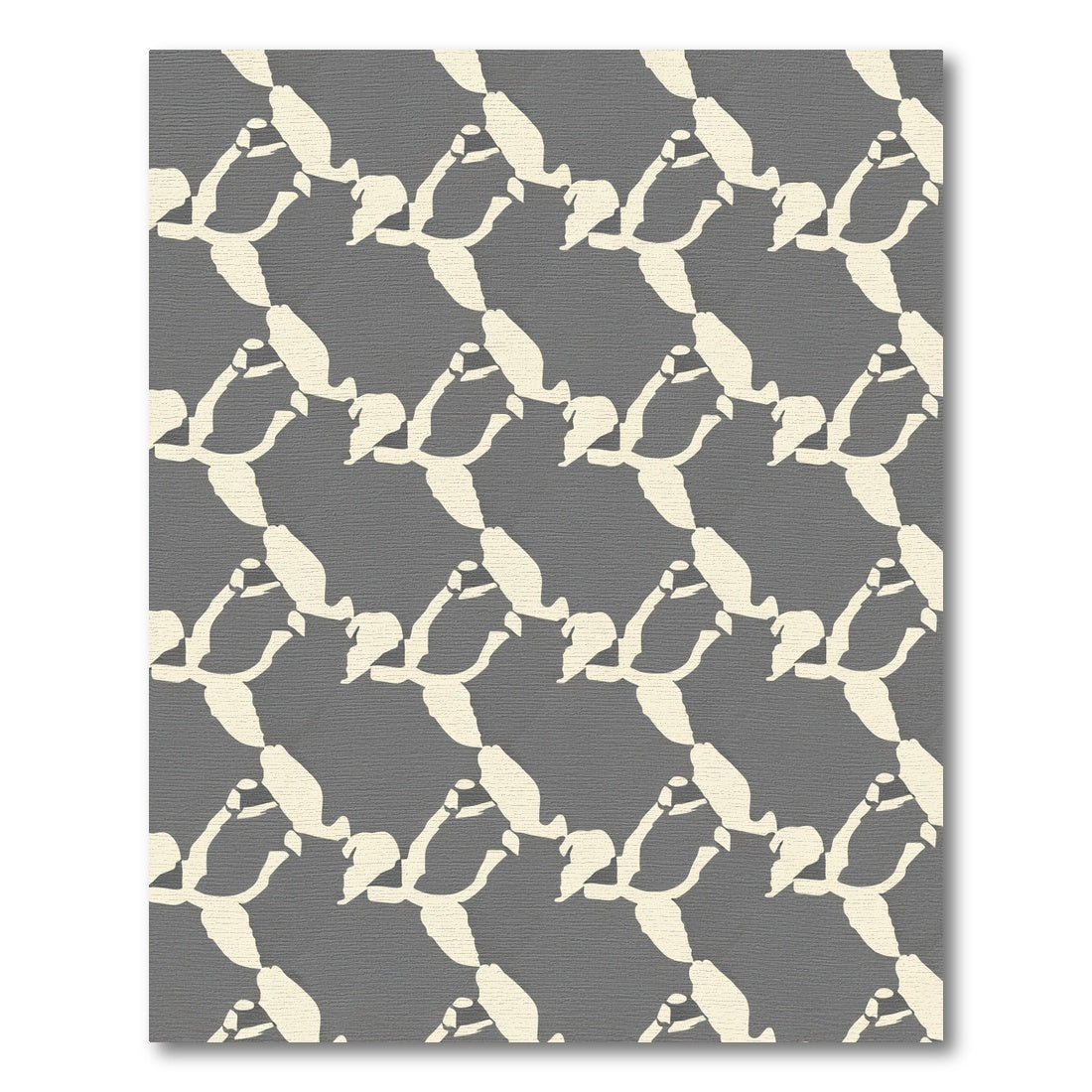 Cream Abstract Bird Wing Arrangement Rug
