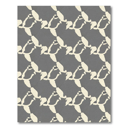 Cream Abstract Bird Wing Arrangement Rug