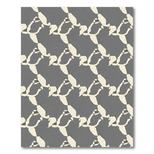 Cream Abstract Bird Wing Arrangement Rug