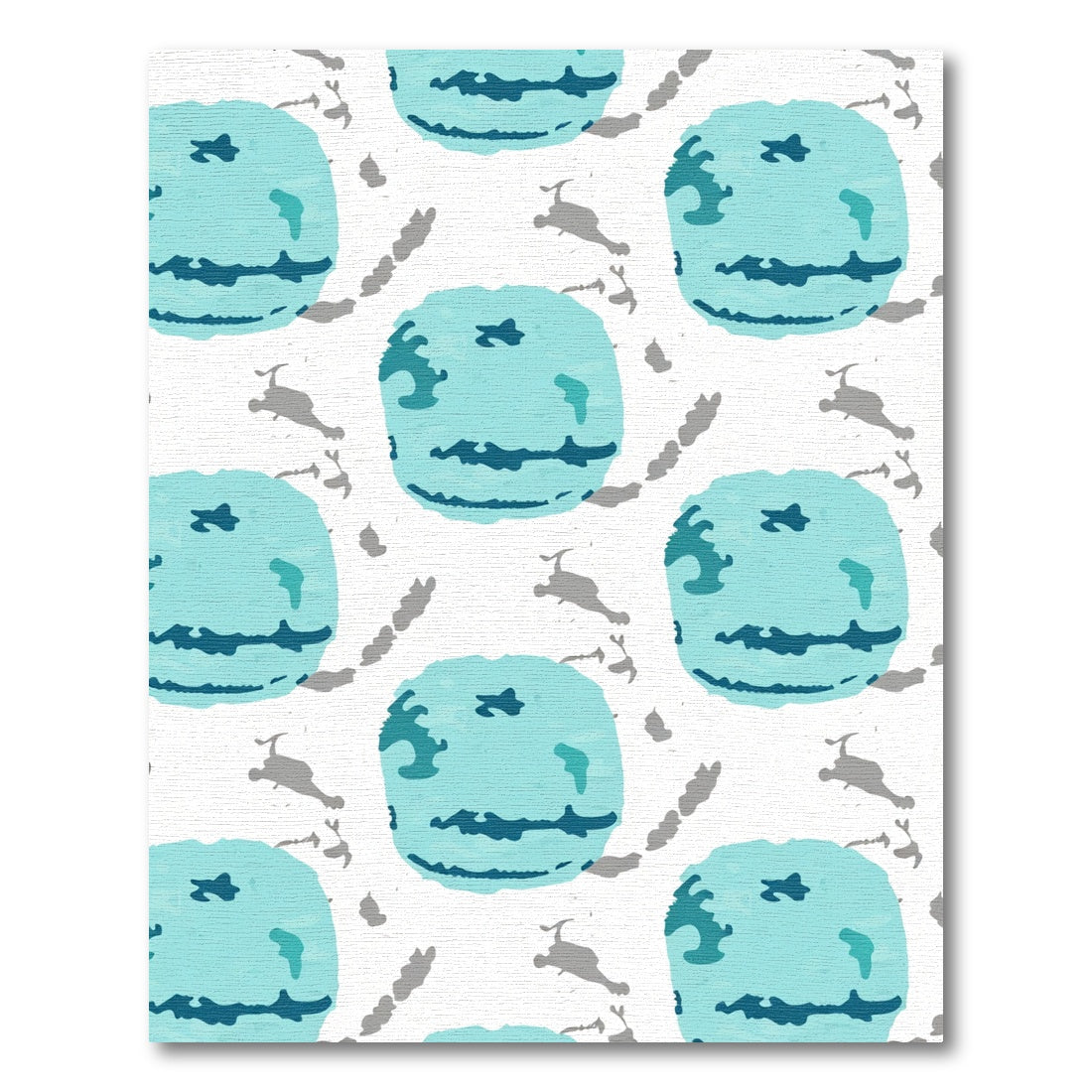 Aqua Blue Watercolor Circles Rug