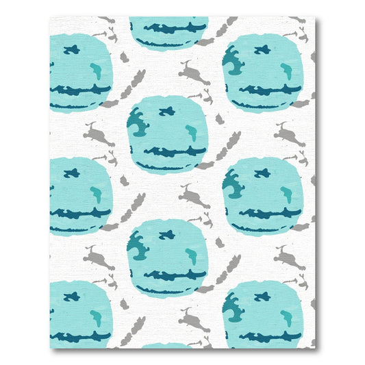 Aqua Blue Watercolor Circles Rug